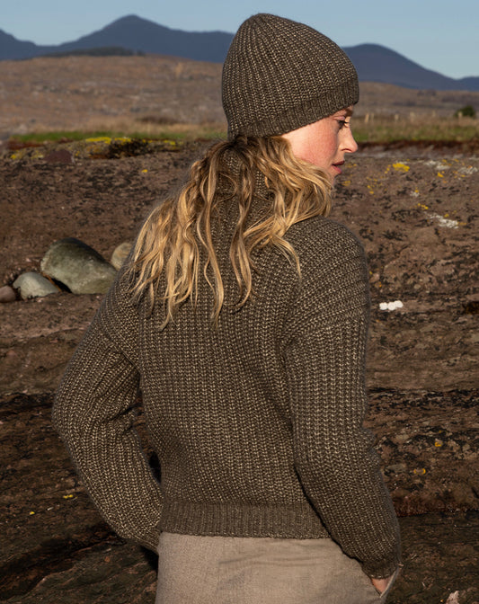 Boxy coltrui | Boxy Ribbed Polo Neck