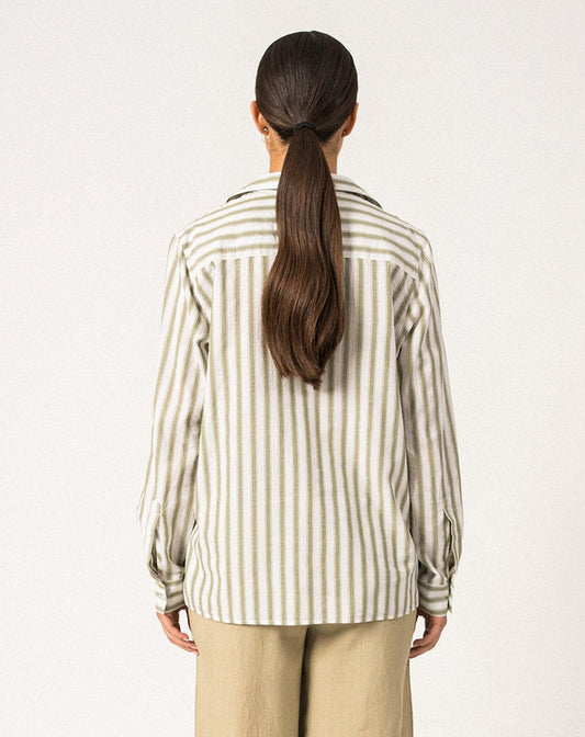 Blouse van katoen en linnen | Camille