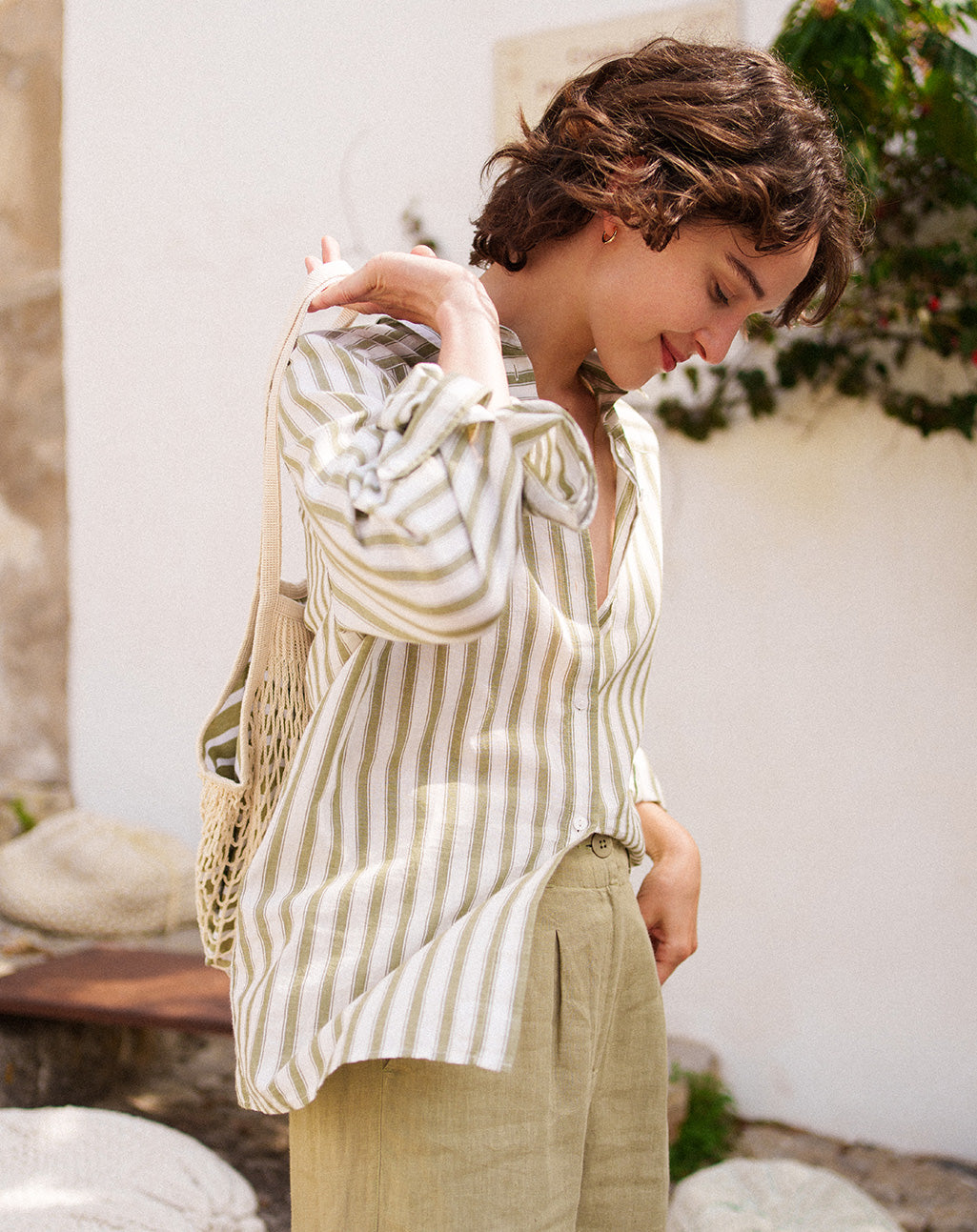 Blouse van katoen en linnen | Camille