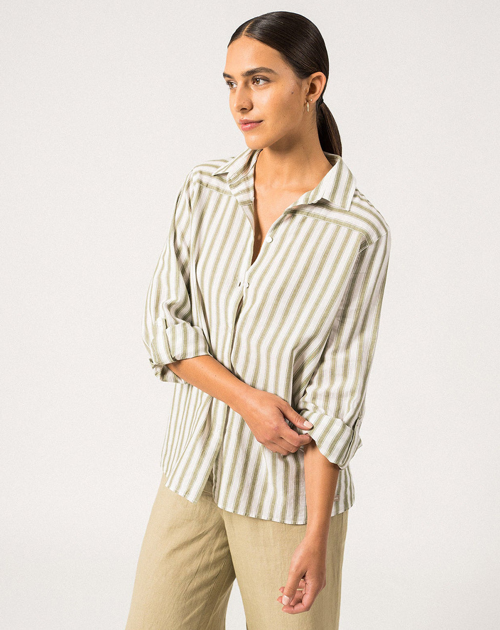 Blouse van katoen en linnen | Camille