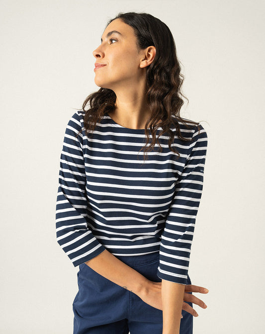 Traditioneel Bretons gestreept shirt ¾ mouw | LICHT KATOEN | Galathée II