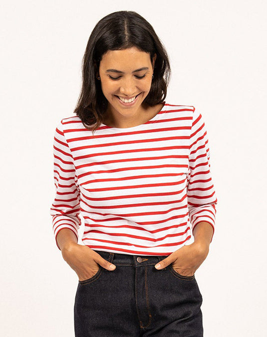 Traditioneel Bretons gestreept shirt ¾ mouw | LICHT KATOEN | Galathée II