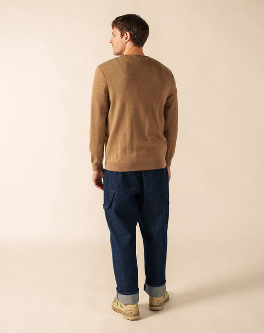 Fijngebreide merinowollen V-halstrui | Cuirassé