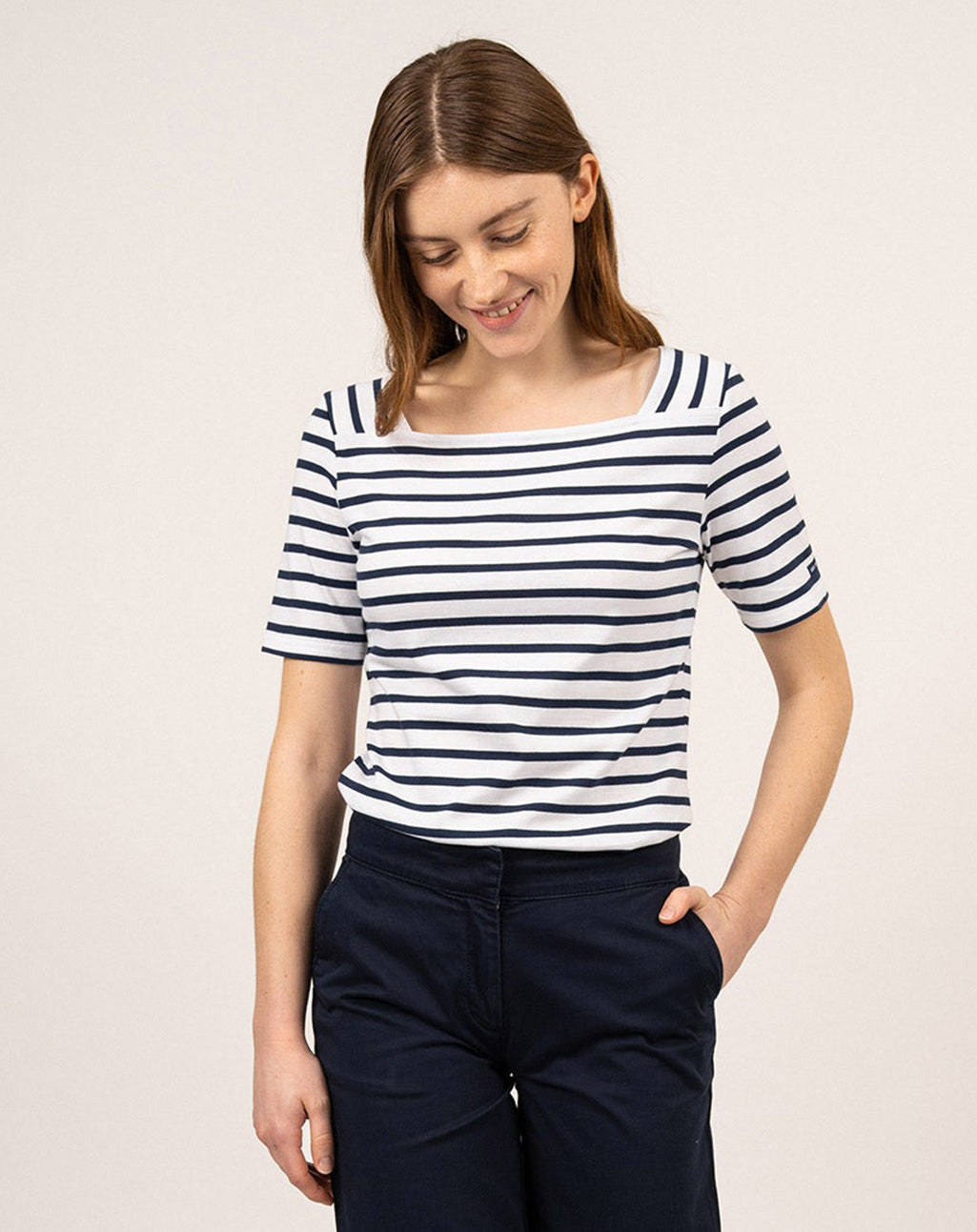 Bretons shirt met vierkante hals | Pléneuf Coton R