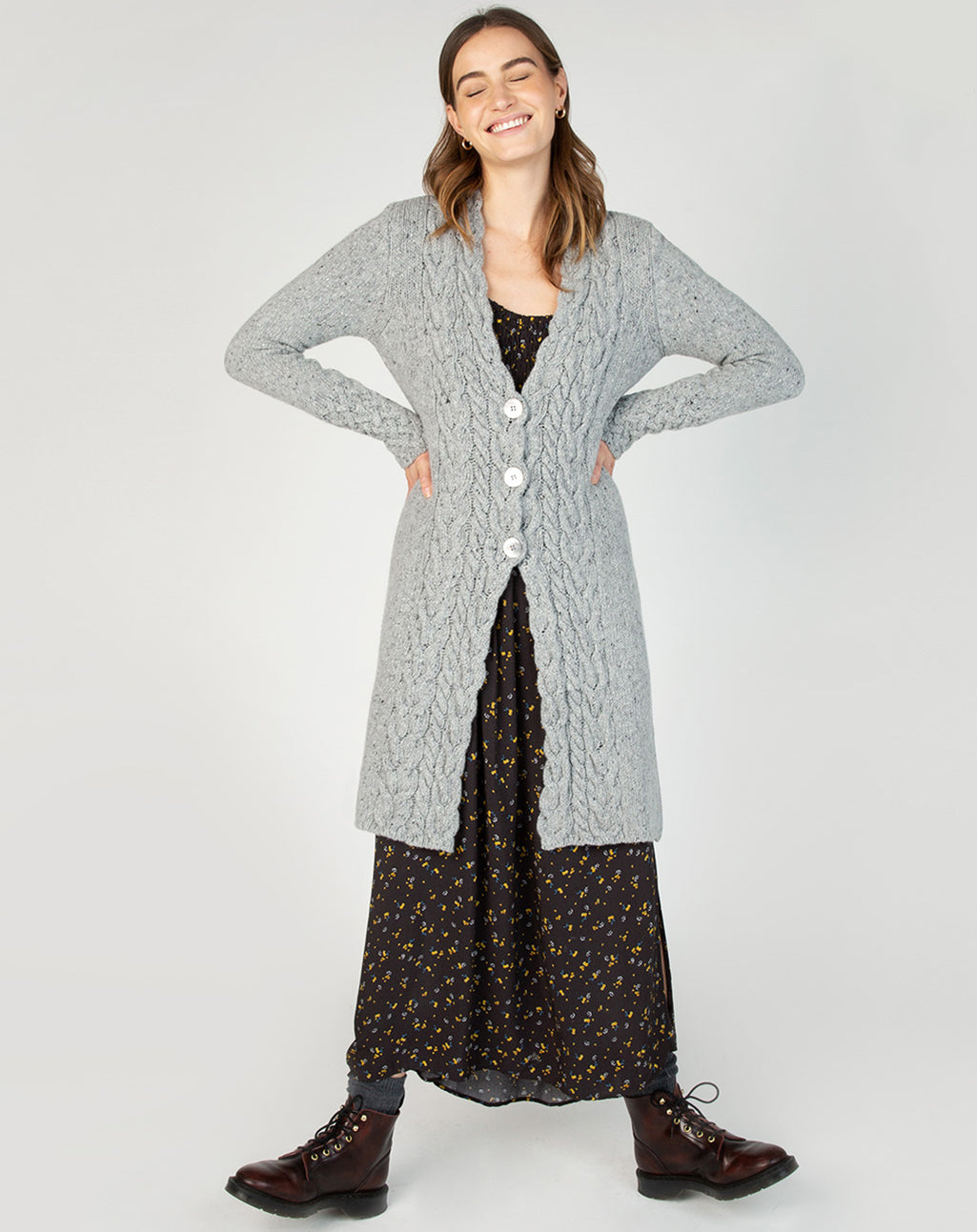 Lang Iers vest met V-Hals | Horseshoe Cable Coat