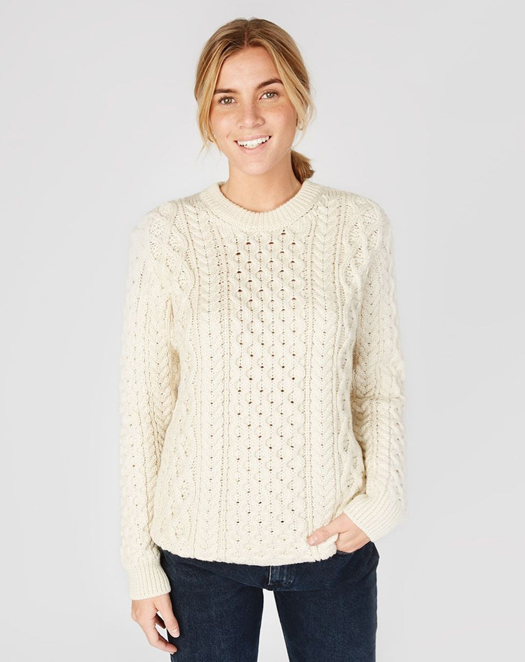 Klassieke Aran kabeltrui | Blasket