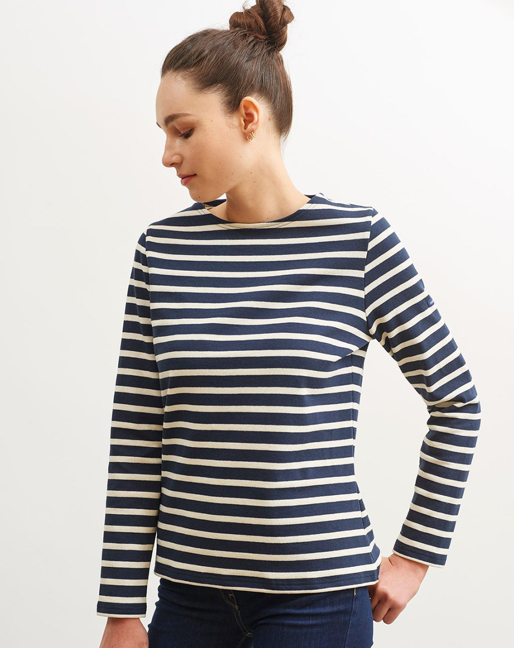 Het klassiek Bretons gestreepte dames-shirt (marinière) | Meridame II