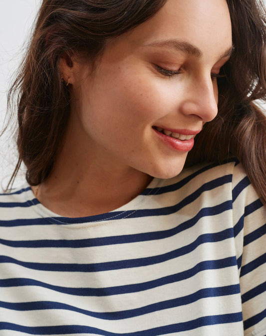 Bretonse marinière met korte mouwen | LICHT KATOEN | Etrille II