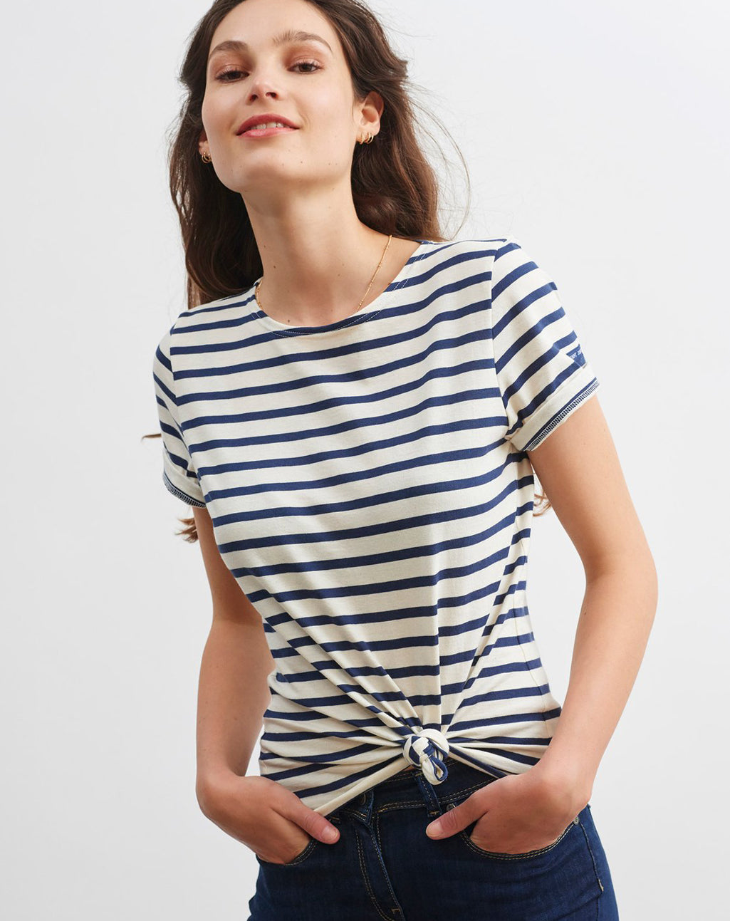 Bretonse marinière met korte mouwen | LICHT KATOEN | Etrille II