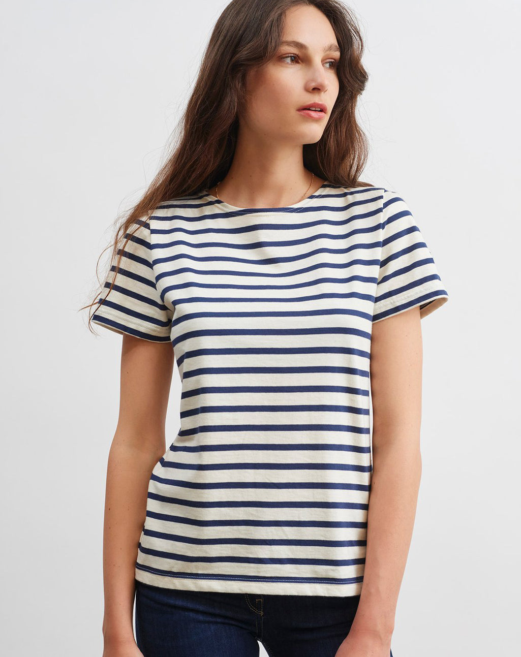 Bretonse marinière met korte mouwen | LICHT KATOEN | Etrille II