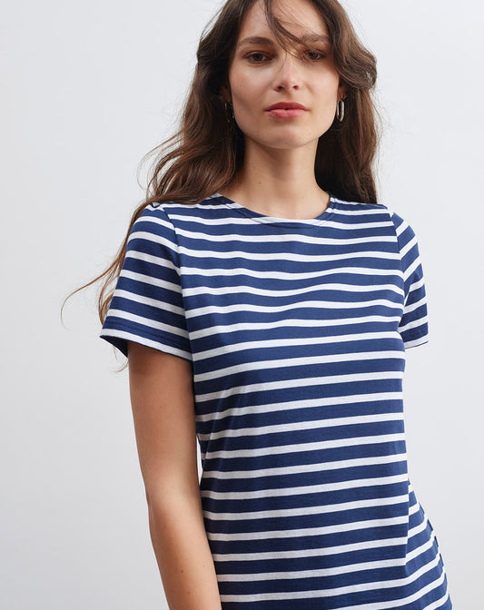 Bretonse marinière met korte mouwen | LICHT KATOEN | Etrille II