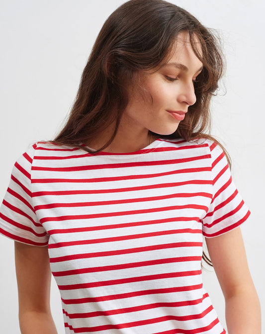 Bretonse marinière met korte mouwen | LICHT KATOEN | Etrille II