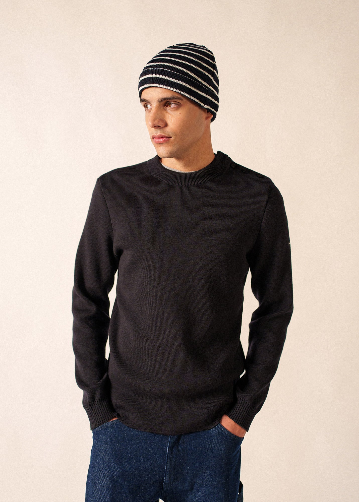 Gestreepte muts in zachte wolmix | UNISEX | Cartier R A