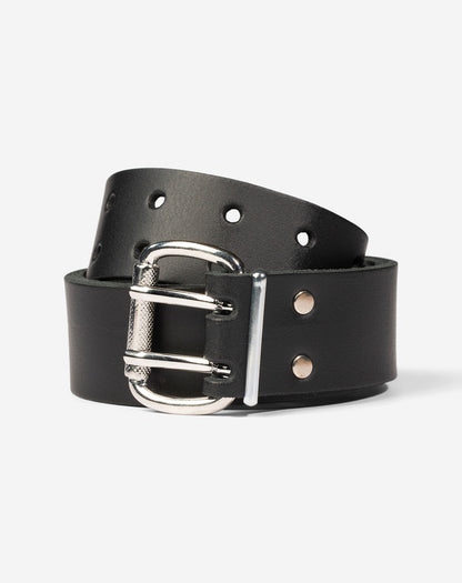 Buffelleren riem, 42 mm, uniseks, in te korten, vintage, bicolor zwart