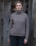 Boxy coltrui | Boxy Ribbed Polo Neck