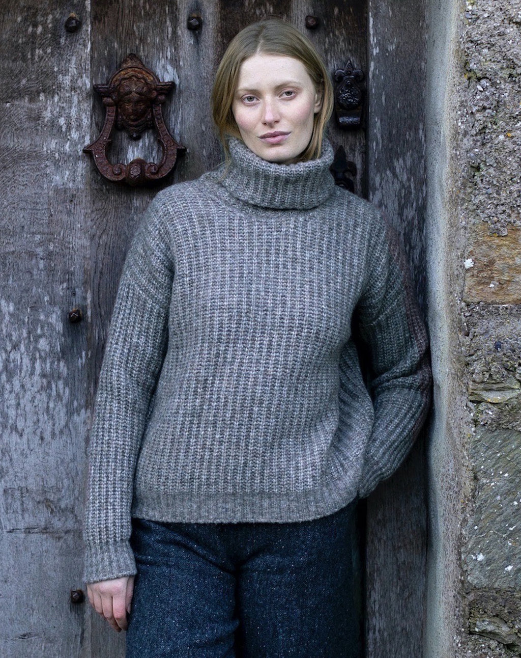 Boxy coltrui | Boxy Ribbed Polo Neck