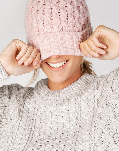 Luxe wollen Aran muts | Luxe Aran Hat