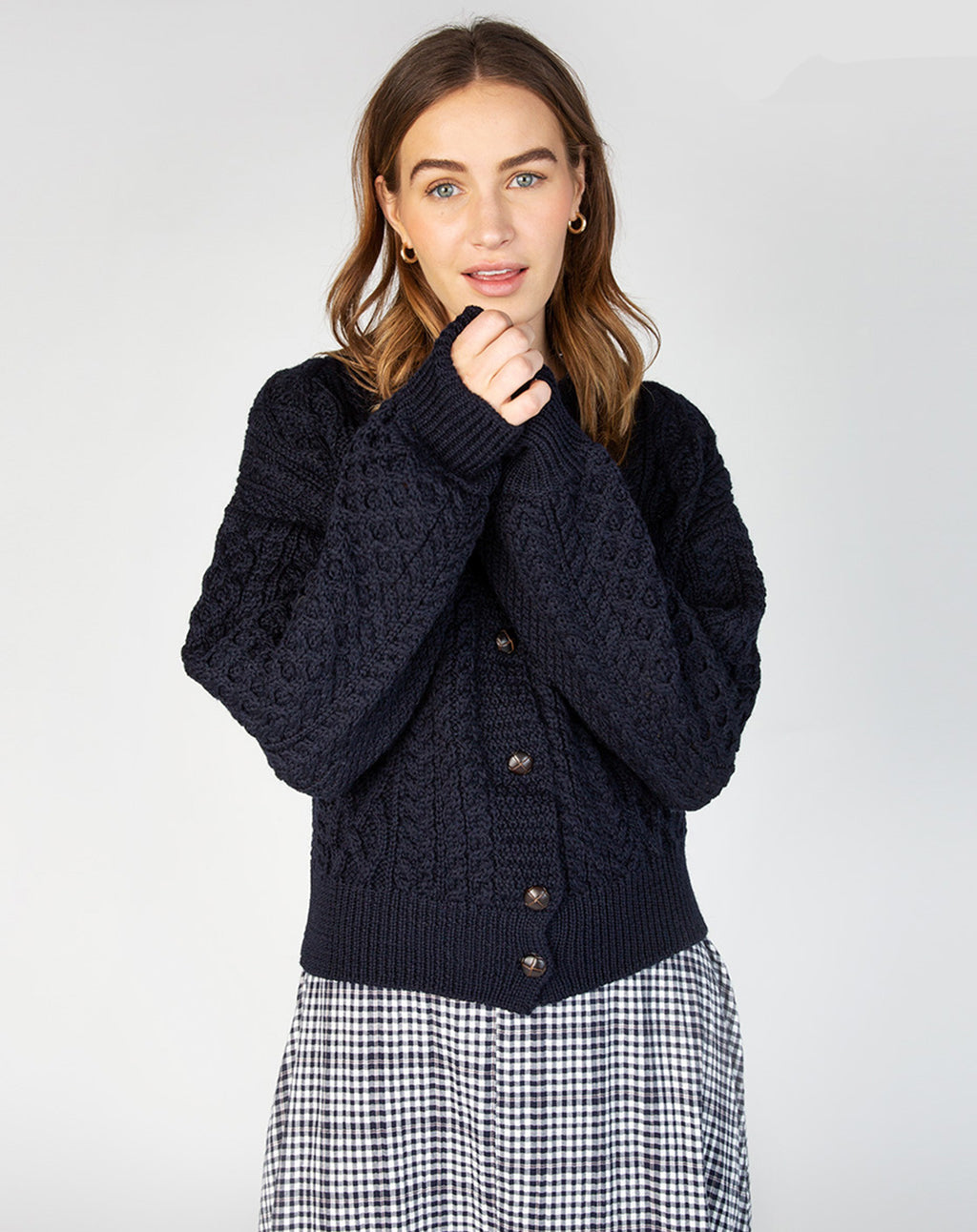 Cropped Aran Cardigan | Clover
