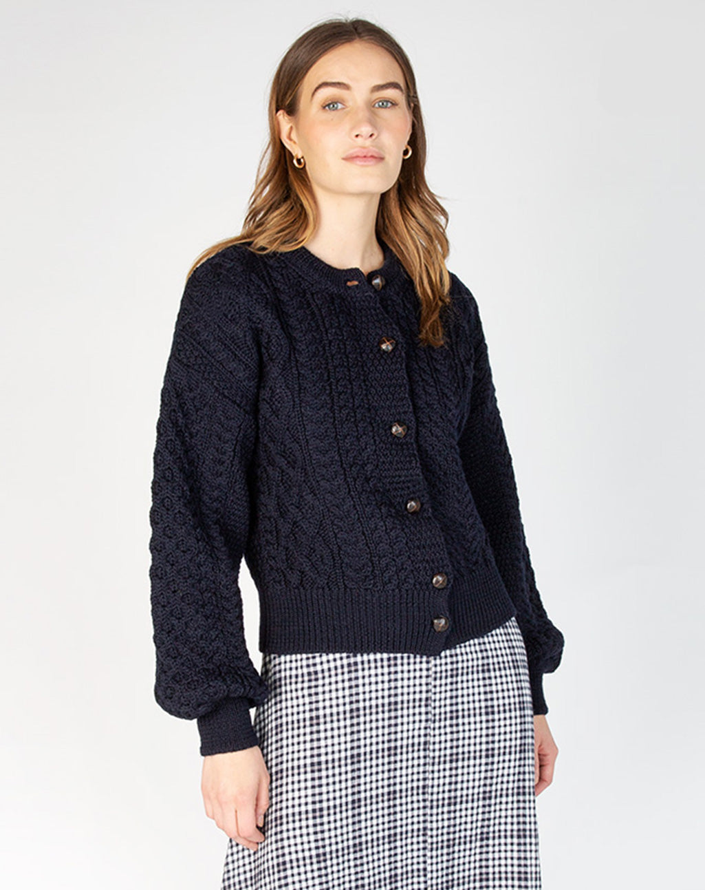 Cropped Aran Cardigan | Clover