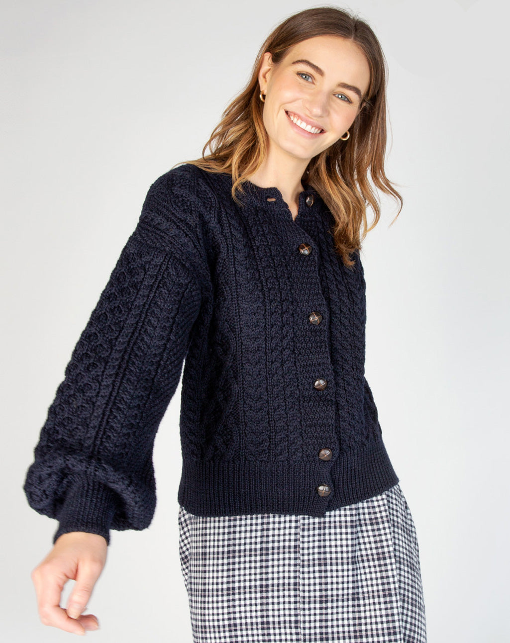 Cropped Aran Cardigan | Clover