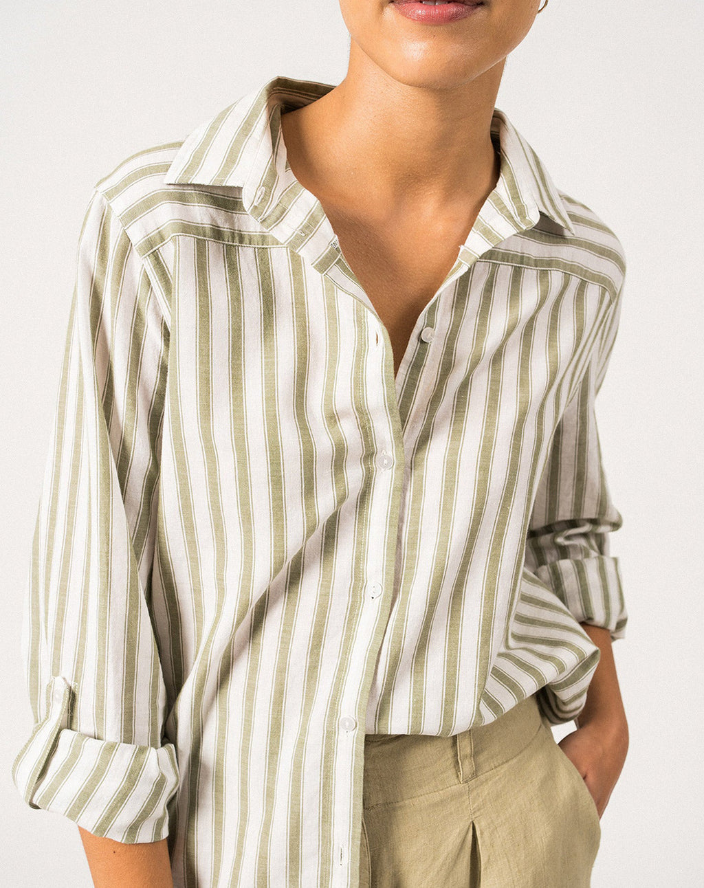 Blouse van katoen en linnen | Camille