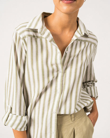 Blouse van katoen en linnen | Camille