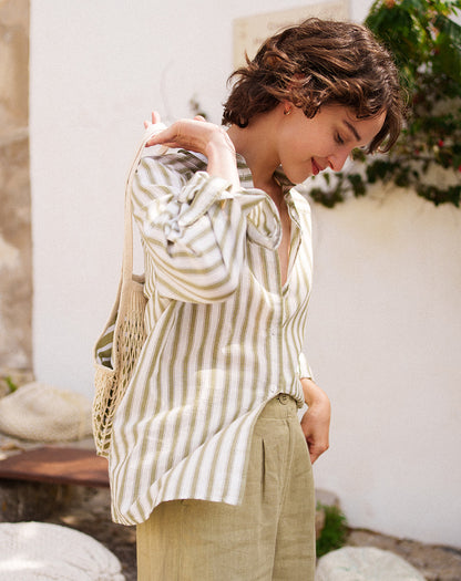 Blouse van katoen en linnen | Camille