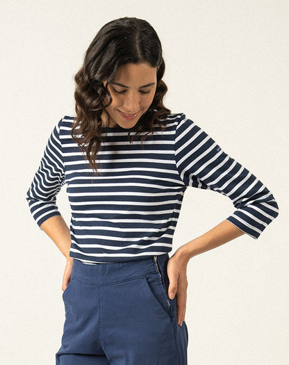Traditioneel Bretons gestreept shirt ¾ mouw | LICHT KATOEN | Galathée II
