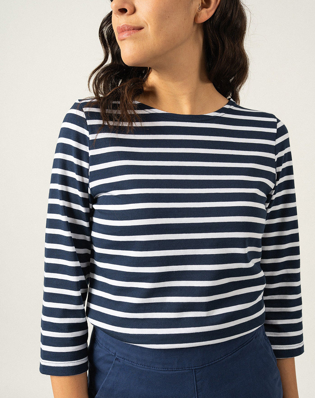 Traditioneel Bretons gestreept shirt ¾ mouw | LICHT KATOEN | Galathée II
