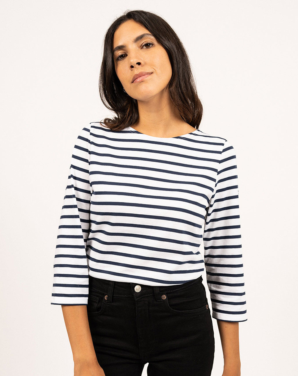 Traditioneel Bretons gestreept shirt ¾ mouw | LICHT KATOEN | Galathée II