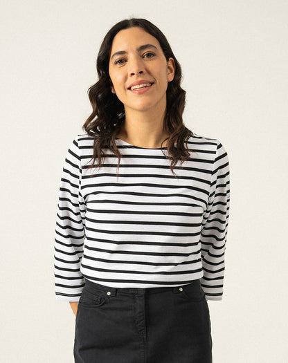 Traditioneel Bretons gestreept shirt ¾ mouw | LICHT KATOEN | Galathée II
