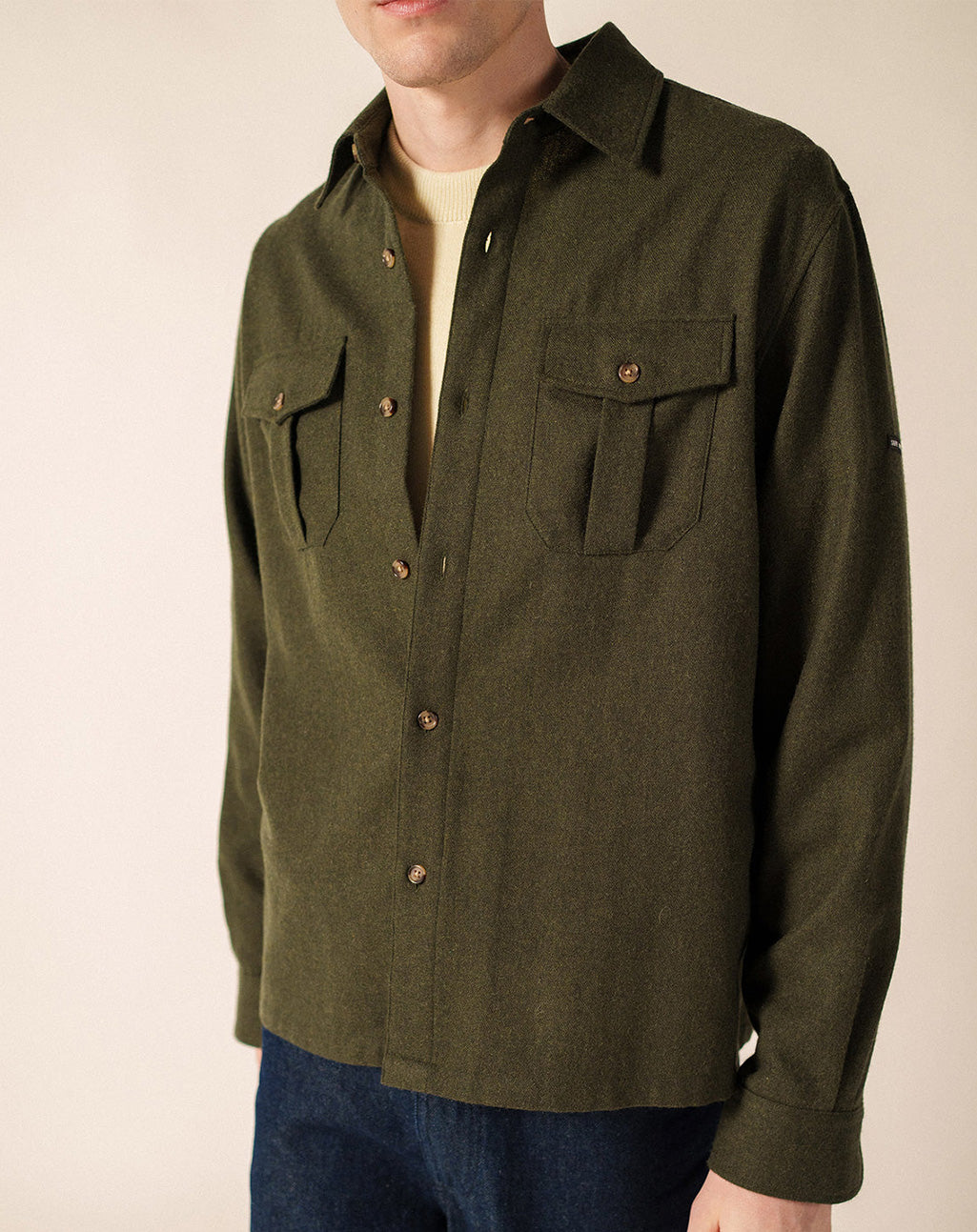 Wol flanellen overshirt | St Fabio