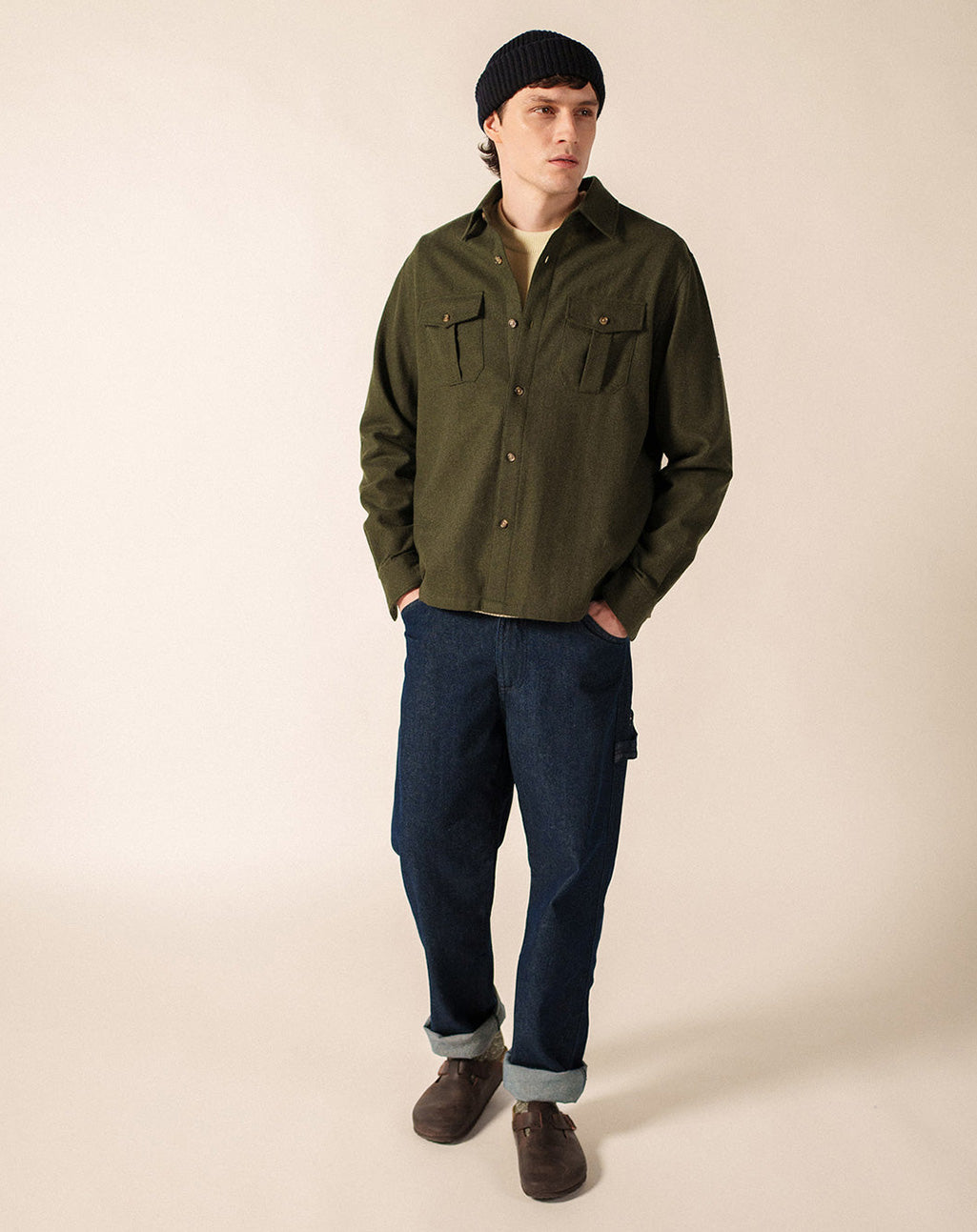 Wol flanellen overshirt | St Fabio