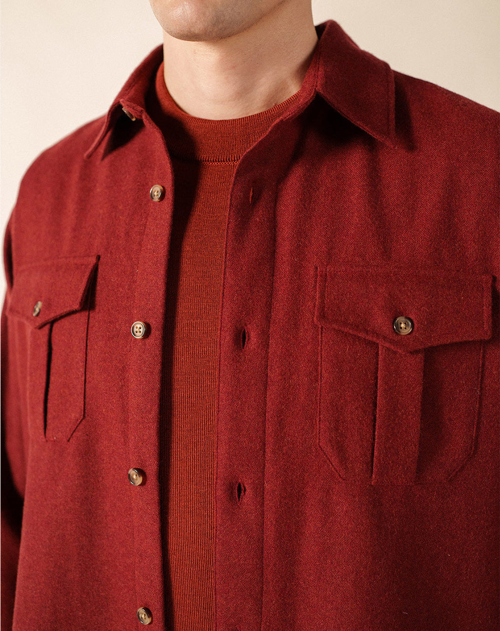 Wol flanellen overshirt | St Fabio