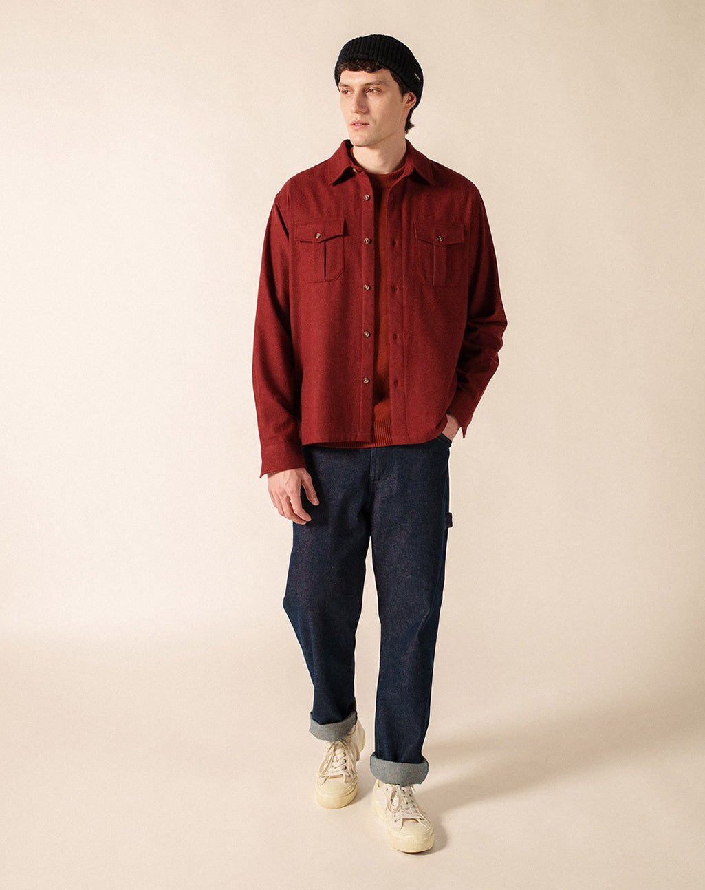 Wol flanellen overshirt | St Fabio