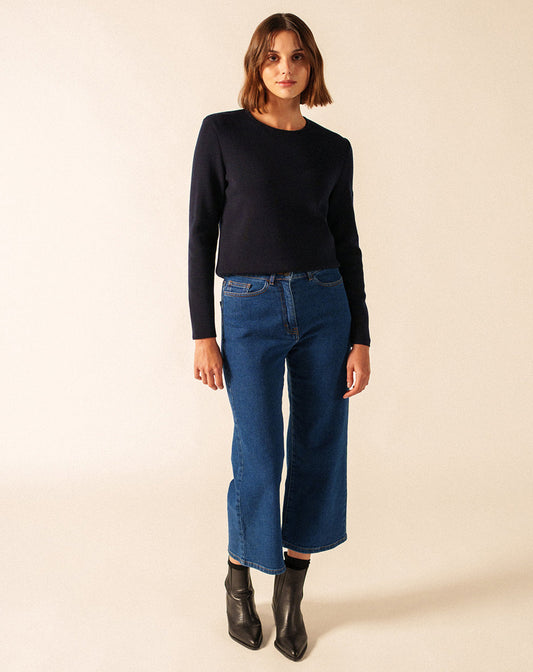 Fijngebreide trui met ronde hals | Molene