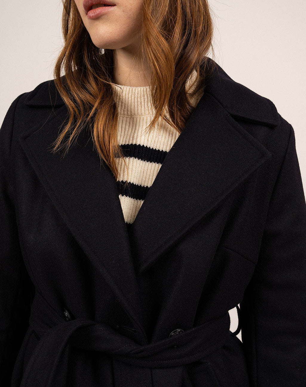 Korte peacoat met ceintuur | Ste Laury