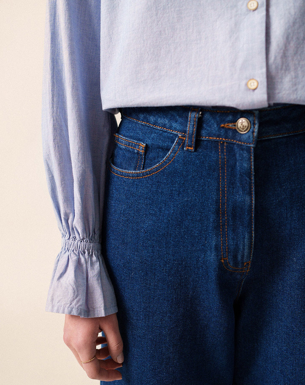 Blouse met ruches | Céleste