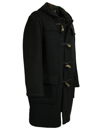 Heren Duffelcoat Korte Jas Wollen Jas Zakelijke Trenchcoat Lange Winterjas Mannen Warme Comfortabele Winterjas Motorjas (Color : Schwarz, Size : 4XL