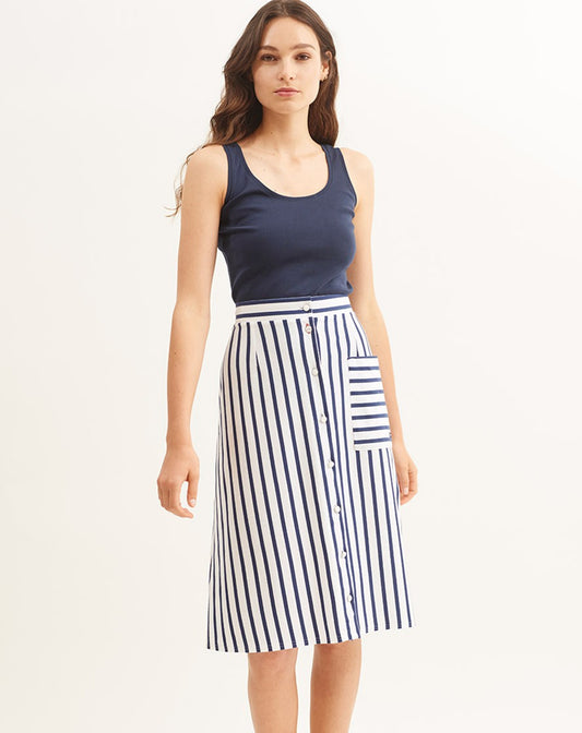 Gestreepte jersey rok | Talence